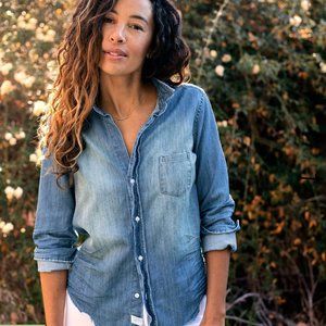 Frank & Eileen Barry Distressed Vintage Wash Famous Denim Shirt